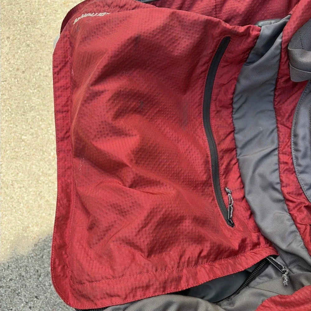 Eddie Bauer Expedition 26 Rolling Duffel Bag Suitcase Red Gray